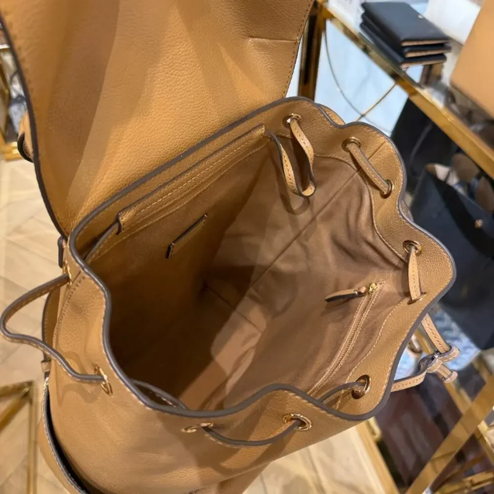 New‼️Tory Burch Blake Backpack 189043 Leather $495 Tiramisu